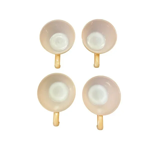 Vintage Fire King Peach Lustre Beehive Soup Bowls 4pc Used - Picture 2 of 9